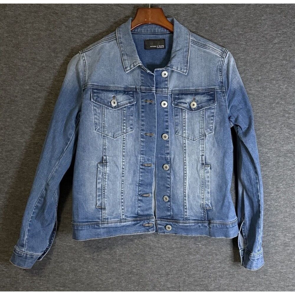 Articles Of Society Los Angeles Blue Jean Denim Classic Jacket Sz L Dallas Fade